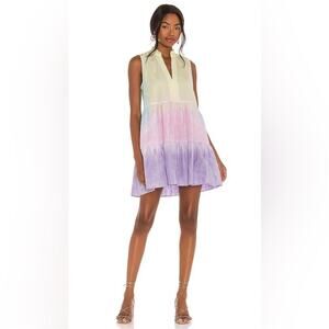 Amanda Uprichard Saffron Sleeveless Tie Dye 100% Cotton Dress Size XS